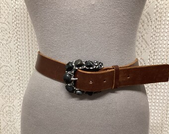 United Colors of Benetton Belt Brown Leather Trim Size M  display picture 3