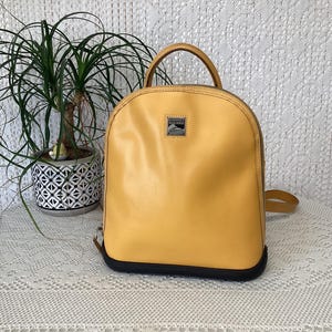 Dooney Bourke Parasole Vintage Leather Backpack Yellow 