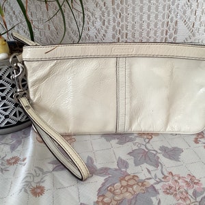 Bolso Clutch Coach Bolso Satchel Vintage De Piel Encerada Bolso De Mujer Minimalista Blanco Crudo