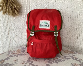 Karrimor Accrington Mochila de lona vintage Bolsa de senderismo para caminar roja