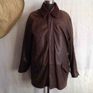 Mac Douglas Manteau Veste Parka Cuir Véritable Vachette Taille 54