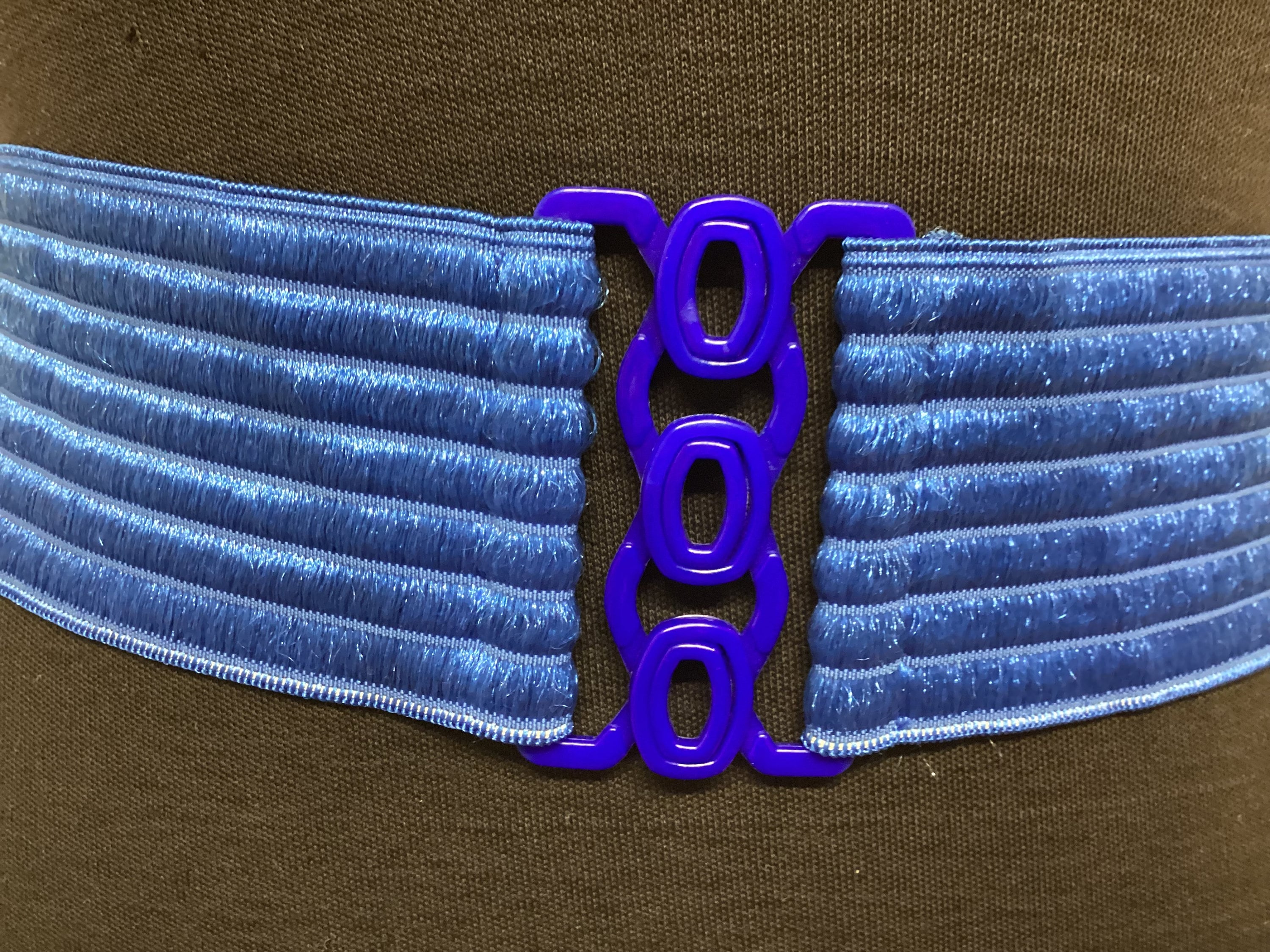 Vintage Elastic Stretch Belt Blue Belt - Etsy