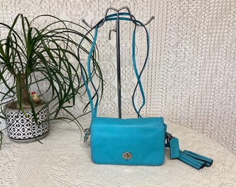 Vintage Coach Sheridan Glenwood Navy Leather Crossbody Bag - Etsy