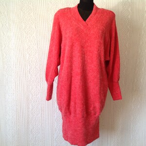 Vintage Damen Pullover Kleid Größe 38/40 Kleid J.M. Paris Kleid Enge Ärmelbündchen V-Ausschnitt