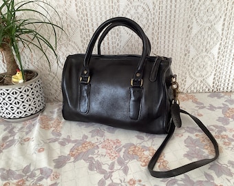 Laura Women's Vintage Leather Handbag with Double Handles