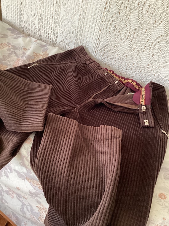 Vintage Corduroy Pants Size 40/42 Sportiss Lyon Brown Elastiss 