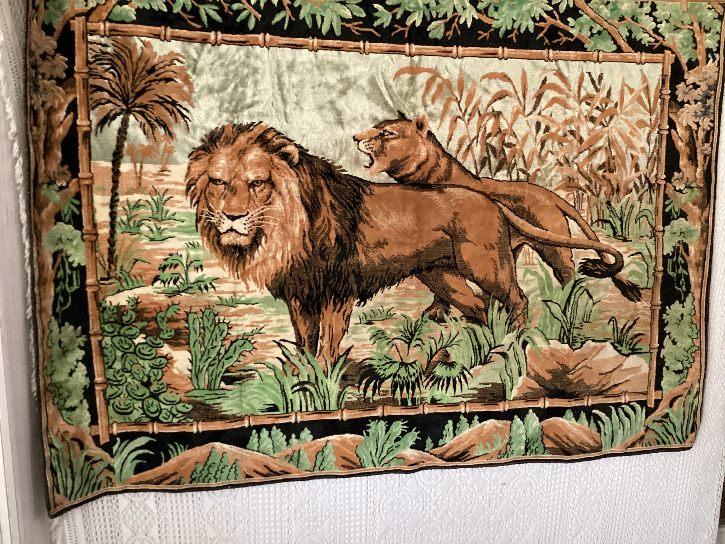 Tenture Murale / Tapis Afrique - 140 X 58 Cm - Tapisserie Décorative Vintage