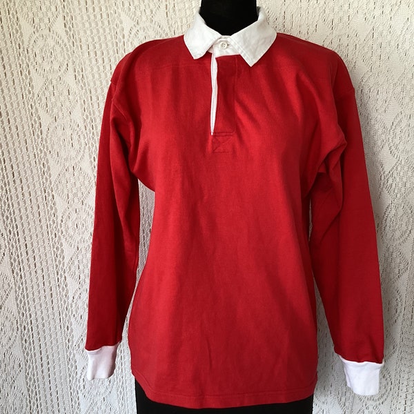 Mail Sport Vintage Long Sleeve Polo Shirt Size M Made in France