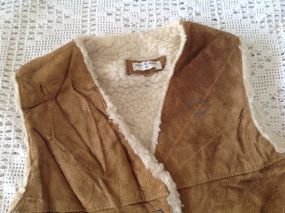 Child Vest In Vintage Leather Jacket Cowboy Vest … - image 2