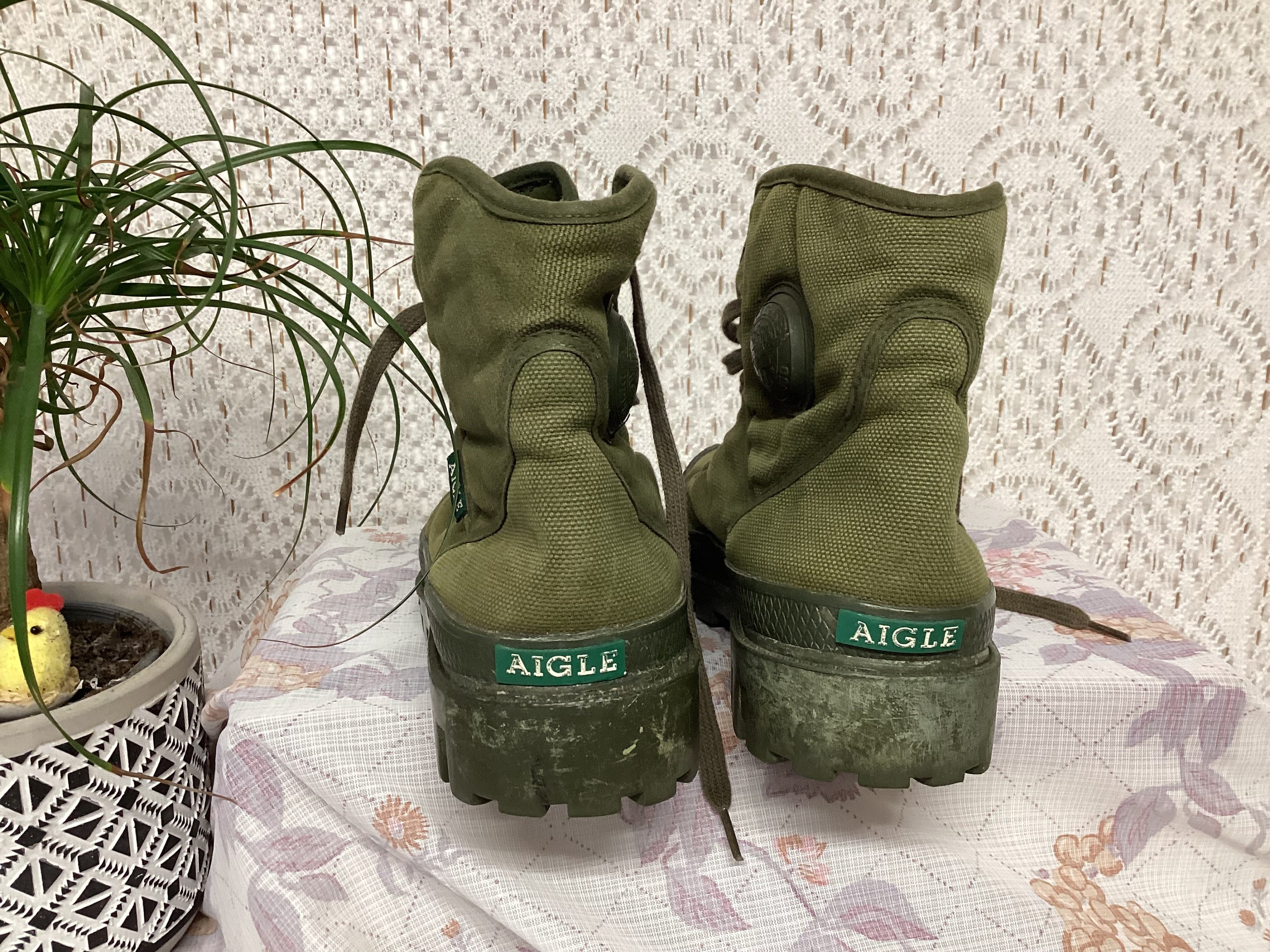 Aigle canvas store boots