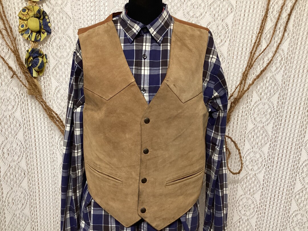 Veste En Cuir Lourd Vintage Acheron - Taille M - Style Western à Franges - Marron - Neuf Sans étiquette