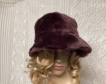 Bucket Hat Vintage Hat Bob Hair Imitation Fur Size 58 Made in France
