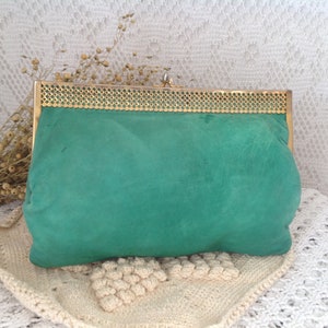 Pochette En Cuir Vintage Sac Cosmétique ancien