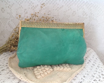 Vintage Leather Pouch Old Cosmetic Bag