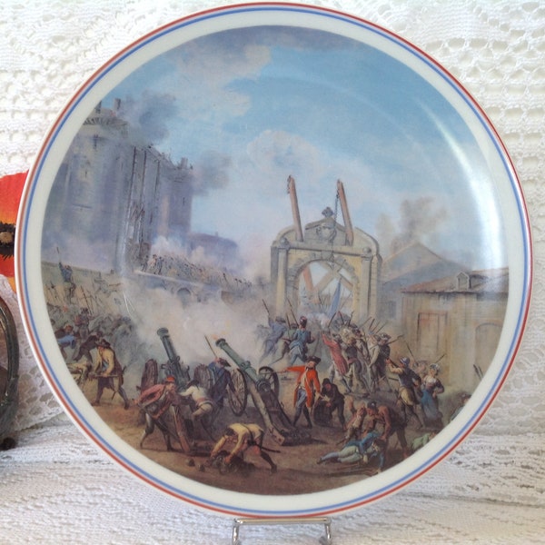 Antiques Français Tharaud Limoges Assiette Décorative Prise de la Bastille Le 14.7.1789