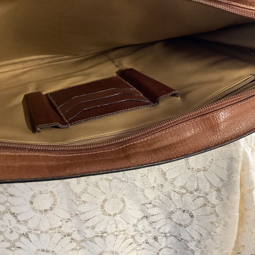 Bally Document Holder Vintage Leather Brown Satchel Bag shops