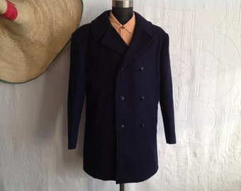 Genuine Swedish army coat long Laine Pardessus Femme Bleu Marine capote à Capuche Genuine Swedish army coat long Laine Pardessus Femme Bleu Marine capote à Capuche