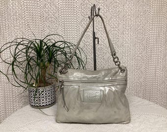 Coach Poppy Women's Handbag in Sparkly Leather Coach 17048 Vintage Coach Bag Est. 1941
