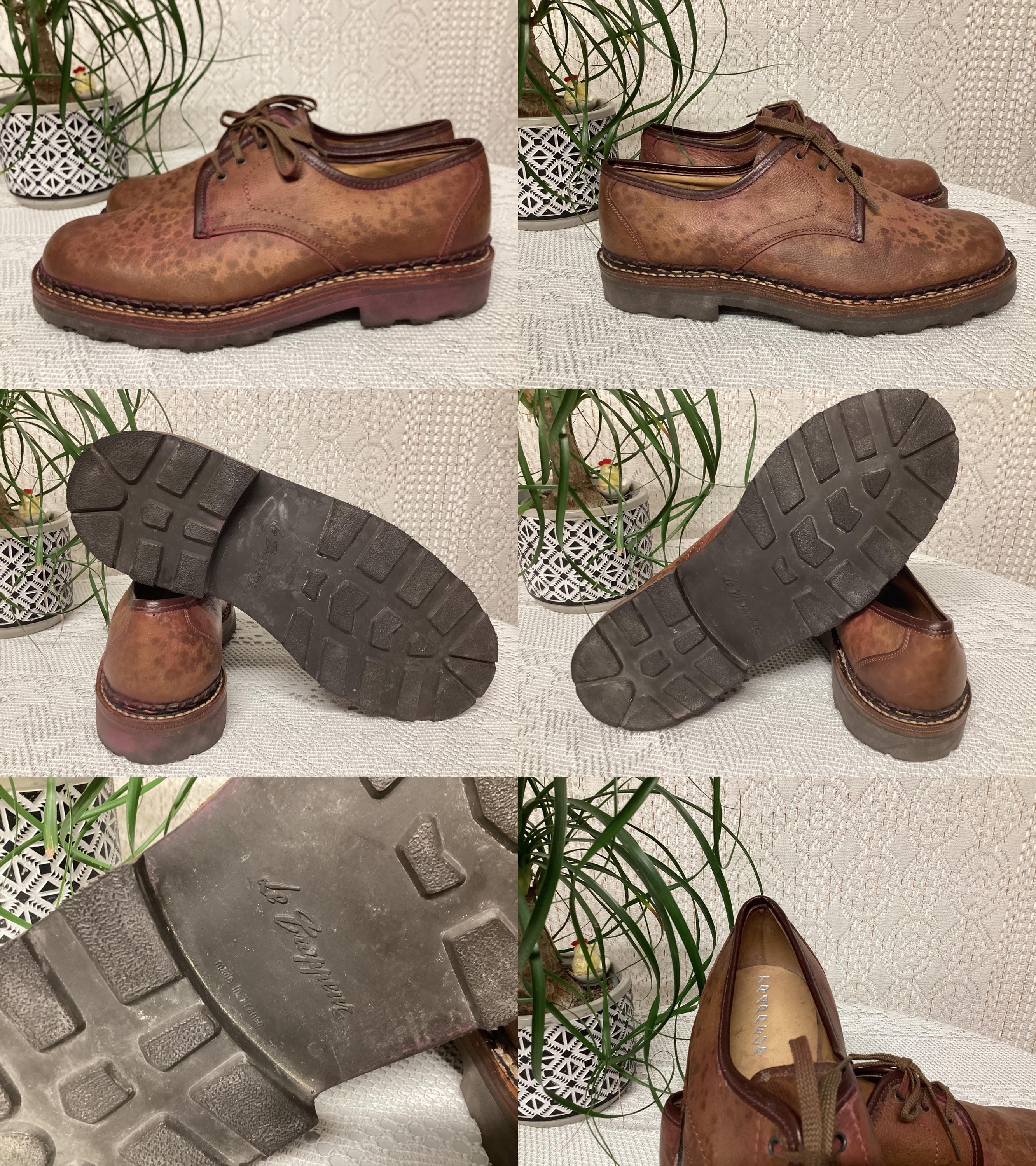 Bottes Trappeur Vintage Rouge - Taille 45 EU / 12 US - Cuir - Fabrication Ancienne