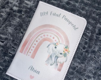 My first passport cover, cute animal rainbow passport cover, first passport cover
