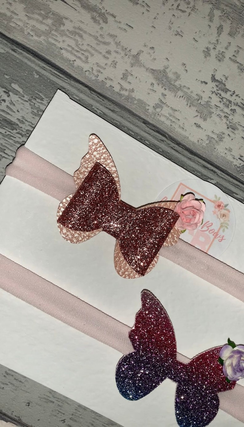 butterfly bow clip flower clip Butterfly hair clip butterfly bow