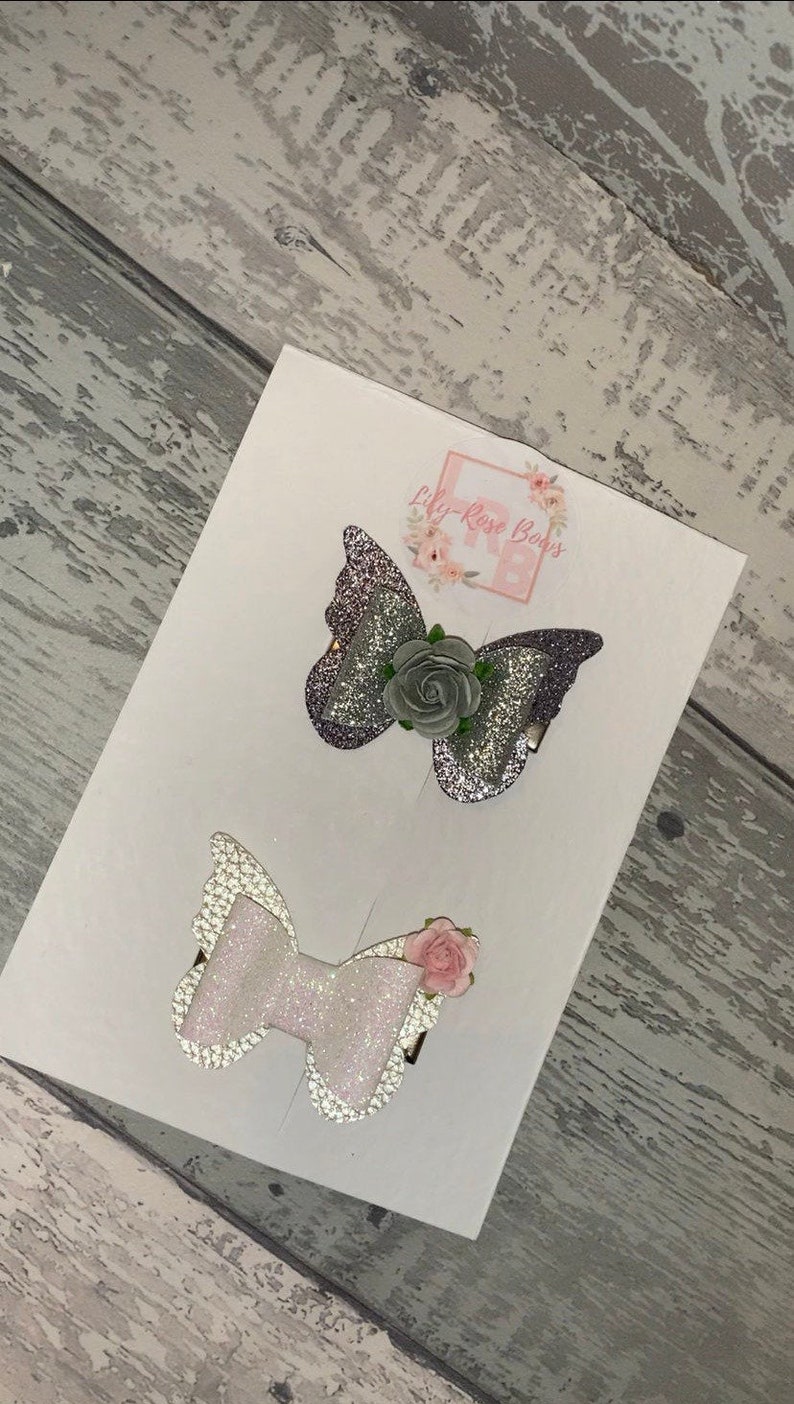 butterfly bow clip flower clip Butterfly hair clip butterfly bow