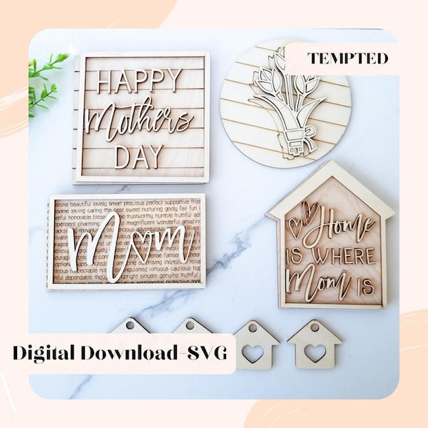 Bandeja escalonada svg, archivo de corte de bandeja escalonada, mamá svg, día de las madres svg, archivo de mamá, archivo de corte de signo de mamá, archivo Glowforge, archivos cortados por láser