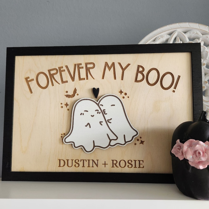 Personalized Halloween Decor, Forever My Boo, Custom Halloween, Ghost Decor, Cute Ghost Decor, Halloween Decor For Couples, Halloween Decor image 1