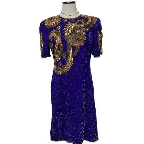 Vintage 80’s Silk Sequin Cocktail dress