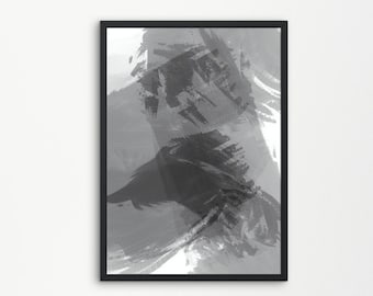 Black and White art - Instant download - Neutral abstract art print - black and white neutral minimalist art - extra large wall art abstract