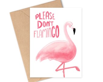 Flamingo Farewell Card, Funny Going Away Card gift Moving away card, Farewell Gift for Coworker - Friend, Goodbye Card For Coworkers Leaving