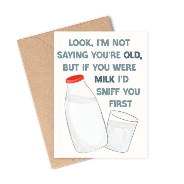 Funny Old Joke Bday Card - Sarcastic Old Age Joke birthday greeting Card, Funny Birthday Card For Grandma Grandpa Mom Dad Sister Brother