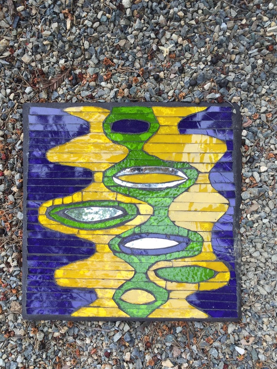 Mid Century Modern Mosaic Garden Stepping Stone Etsy
