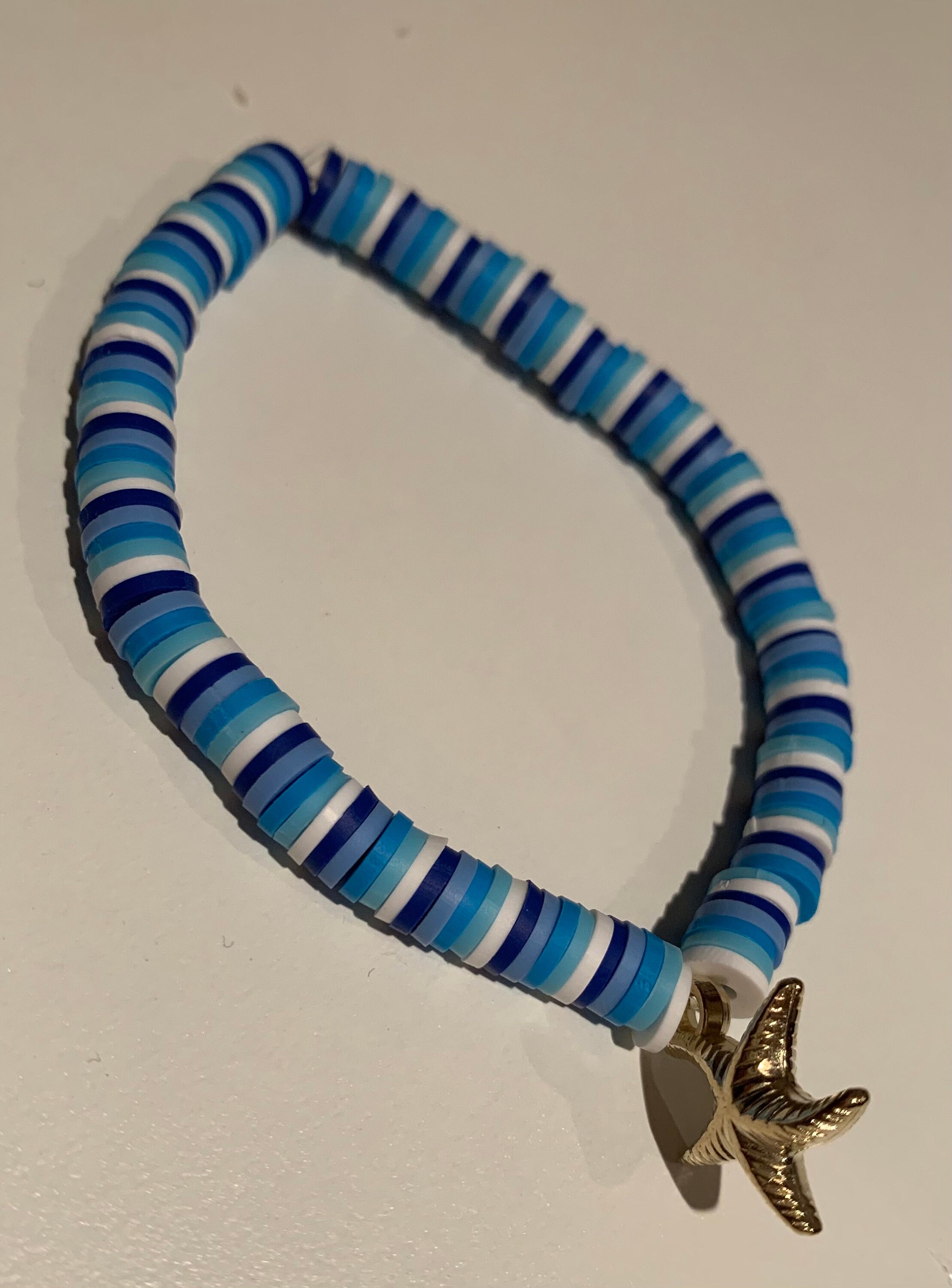 Blue preppy bracelets with charm Etsy