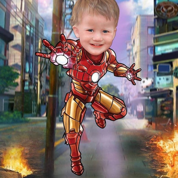 Get Your Own Superhero Portrait from your photo/Family Digital Portrait/Gifts for kids ready to print