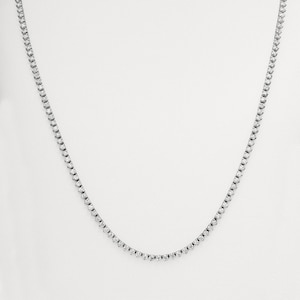 4.50 CT Natural Diamond 3 Prong Tennis Necklace G SI 16&#39;&#39; 14K White Gold