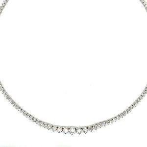 10.00 Carat Natural Diamond Tennis Necklace G SI 14K White Gold