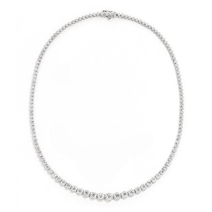 7.20 Carat Natural Diamond Tennis Necklace G SI 14K White Gold
