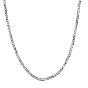 2.00 Carat Natural Diamond Tennis Necklace G SI 14K White Gold 16 inches