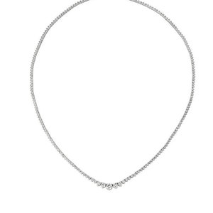 5.25 Carat Natural Diamond Tennis Necklace G SI 14K White Gold