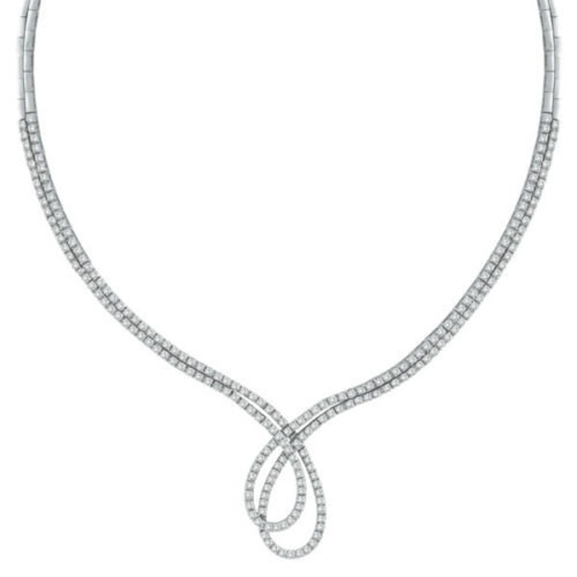 5.40 Carat Natural Diamond Necklace 14K White Gold - Etsy UK