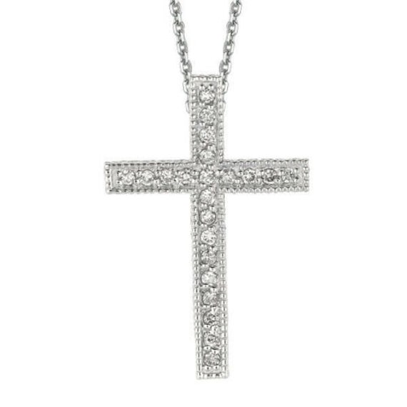 0.35カラット天然ダイヤモンドクロスペンダントネックレス14K 0.35カラット天然ダイヤモンドクロスペンダントネックレス14K
