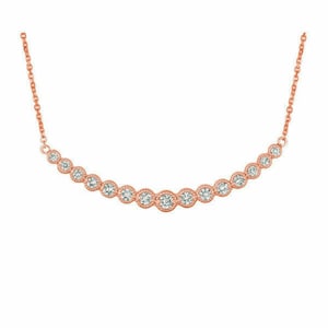 1.00 Carat Natural Diamond Necklace 14K Rose Gold G SI 18 inches chain