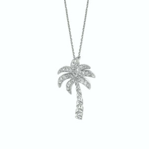0.20カラット天然ダイヤモンドXOネックレスペンダント 14Kホワイト