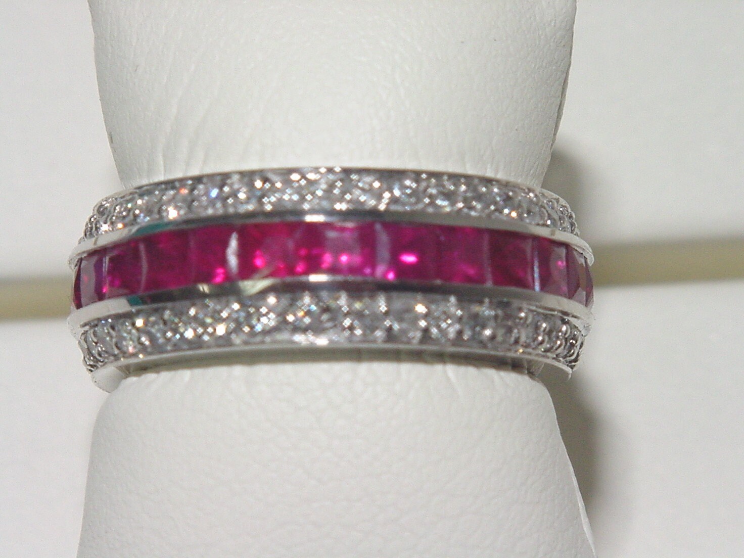 5.70 Carat Natural Ruby & Diamond Eternity Ring Band 14K White Gold - Etsy