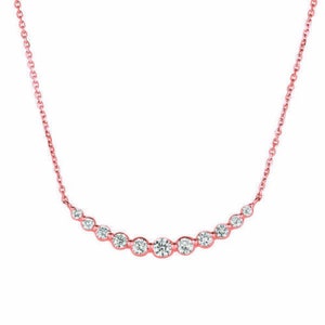 0.75 Karat Natürliche Diamant Halskette 14K Rose Gold G SI 18 Zoll Kette