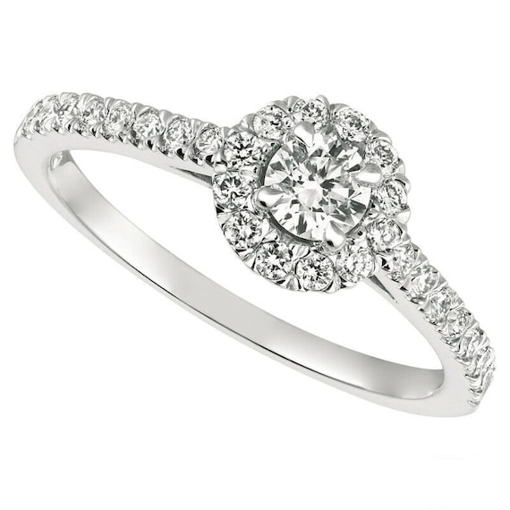 Carat Natural Diamond Engagement Ring G SI 14K White Gold