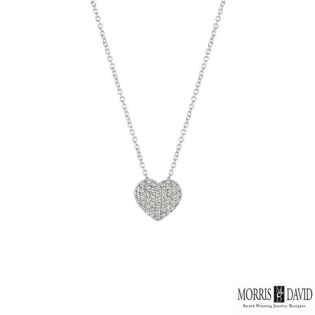 Collier En Or 18 Carats Avec Cœur En Diamants 0.10 Carat - Poids 7.91 G - Occasion - Magnifique Bijou