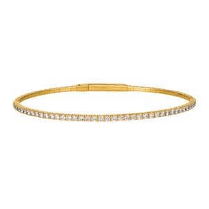 1.00 Karat Naturdiamant Flexibles Armband Armreif G-H SI 14K Gelbgold 7 &#39;&#39;