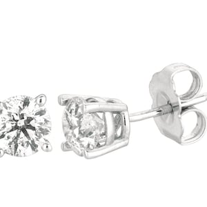 4.00 Carat Natural Diamond Stud Earrings G SI 14K White Gold